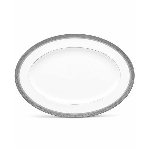 $289 Noritake Summit Platinum 16 Inch Oval Serving Platter NEW
